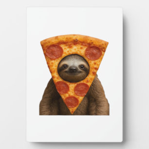 Plaque Photo Pizza de paresseux drôle étrange blague mème migno