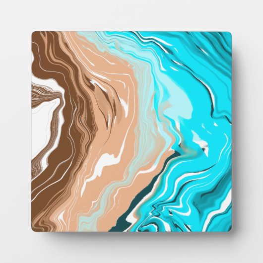 Plaque Photo Plage Abstraite Fluid Art (Devant)