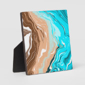 Plaque Photo Plage Abstraite Fluid Art (Recto)