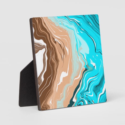 Plaque Photo Plage Abstraite Fluid Art (Recto)