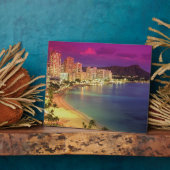 Plaque Photo Plage de Waikiki (Côté)