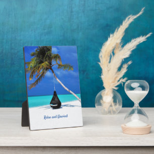 Plaque Photo Plage et palmier/Relax