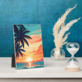 Plaque Photo Plage Sunset Vibes Retro (Côté)