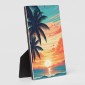 Plaque Photo Plage Sunset Vibes Retro (Côté)