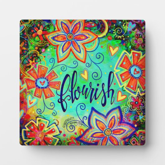 Plaque Photo Plaisir Whimsical Floral BoHo Flourish Easel (Devant)