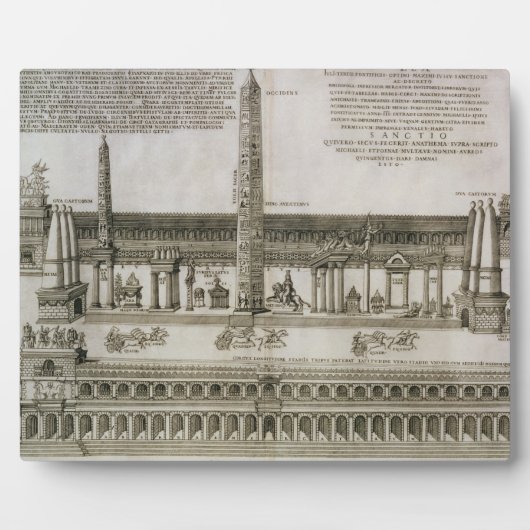 Plaque Photo Plan du Cirque Maximus, Rome, gravé par (Devant)