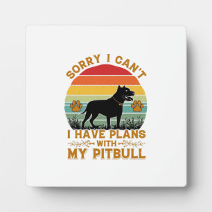Plaque Photo Plans de boîte Chien Pitbull Rétro Coucher de sole