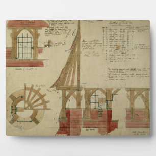 Plaque Photo Plans pour la Maison Rouge, Bexley Heath (stylo et