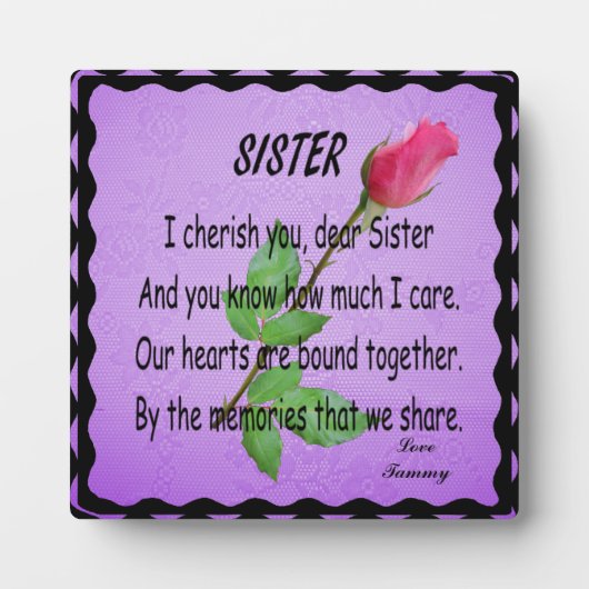 PLAQUE PHOTO PLAQUE-SOEUR (Devant)