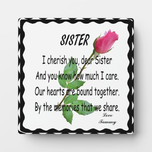 PLAQUE PHOTO PLAQUE-SOEUR (Devant)