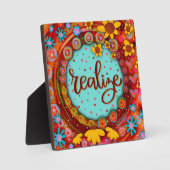 Plaque Photo Plate-forme florale plaisante Réaliser Motivationn (Recto)