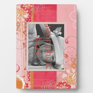Plaque Photo Plate-forme rose et rouge 5 x 7 avec Easel