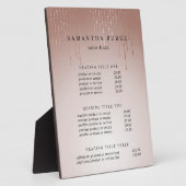 Plaque Photo Pluie | Affichage des prix et des services (Côté)