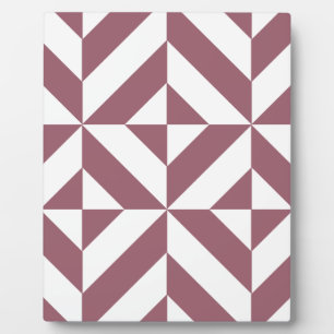 Plaque Photo Plum Geometric Deco Cube Pattern
