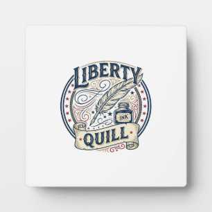 Plaque Photo Plume patriotique de liberté Encre de plume patrio