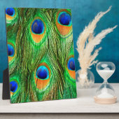 Plaque Photo Plumes de paon colorées Imprimer (Côté)