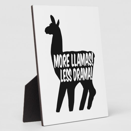 Plaque Photo Plus de lamas moins de drame (Côté)