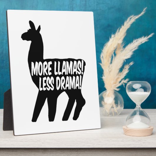 Plaque Photo Plus de lamas moins de drame (Côté)