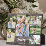 Plaque Photo Plus grandes bénédictions Appelez-moi Maman 6 Phot<br><div class="desc">Plaque photo rustique que vous pouvez personnaliser avec 6 de vos photos préférées. Le design a un look rustique brun, en bois de pays, avec des lettres de script de brosse et de la typographie majuscule moderne. Le texte dit "mes plus grandes bénédictions m'appellent maman" et vous pouvez éditer Maman...</div>