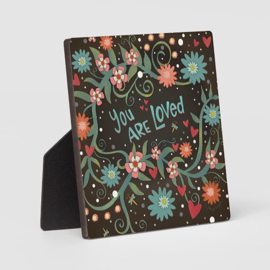 Plaque Photo Plutôt Inspirationnel Floral Vous Êtes Aimé (Recto)