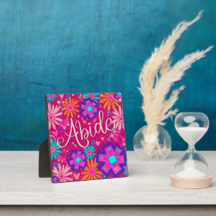 Plaque Photo Plutôt rose Abide Inspirationnel Personnalisé Flor