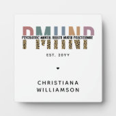 Plaque Photo PMHNP Empreinte de léopard Psychiatrie Santé menta (Devant)