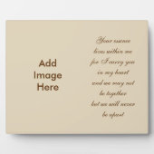 Plaque Photo Poème commémoratif (Devant)