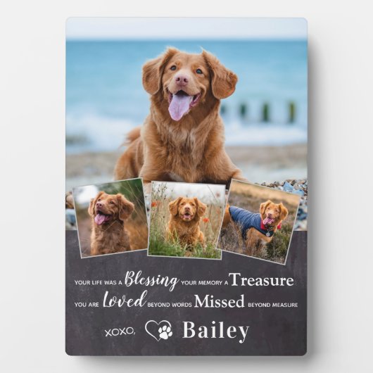 Plaque Photo Poème commémoratif pour la perte de son chien, mém (Devant)