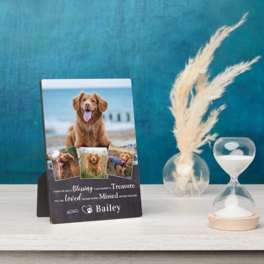 Plaque Photo Poème commémoratif pour la perte de son chien, mém (Côté)