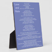 Plaque Photo Poème d'amour et de haine (Côté)