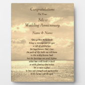 Plaque Photo Poème d'anniversaire du Mariage d'argent personnal (Devant)