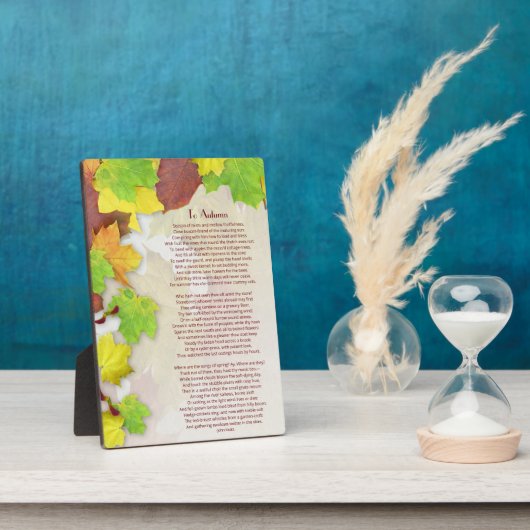 Plaque Photo Poème d'automne de John Keats (Côté)
