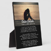 Plaque Photo Poème de dépendance Memorial avec photo Dark Table (Côté)