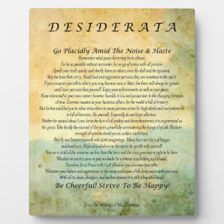 Plaque Photo Poème de Desiderata sur la forêt d'aquarelle