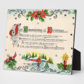 Plaque Photo poème de Noël rétro vintage (Côté)