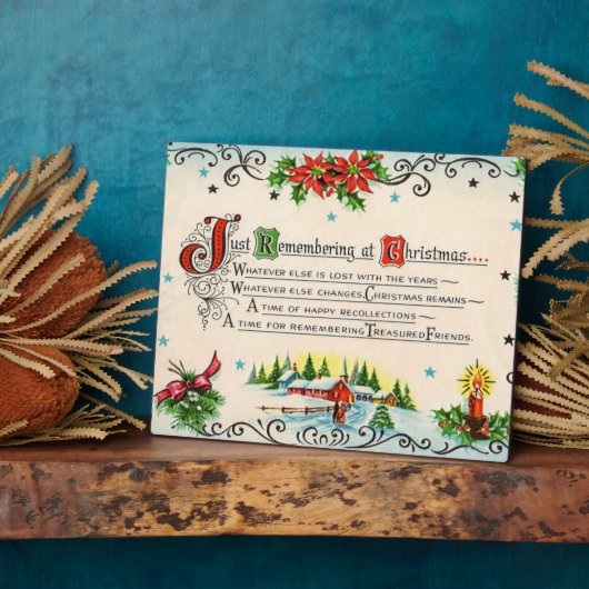 Plaque Photo poème de Noël rétro vintage (Côté)