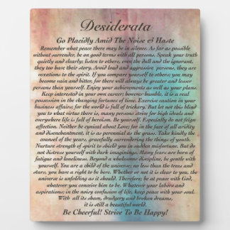 Plaque Photo Poème desiderata dans une aquarelle Grand Canyon