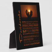 Plaque Photo Poème Desiderata Priant Au Soleil Envoyé (Côté)