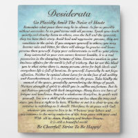 Poème Desiderata sur la plage à l'aquarelle
