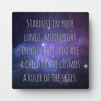 Plaque Photo Poème du cosmos du guerrier de lumière