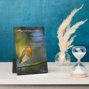 Plaque Photo Poème Hope d'Emily Dickinson