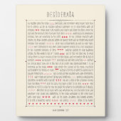 Plaque Photo Poème Inspirateur Desiderata (Devant)