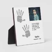 Plaque Photo Poème pour maman empreinte manuscrite Premier jour (Recto)