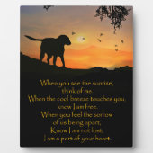 Plaque Photo Poème spirituel commémoratif du chien (Devant)