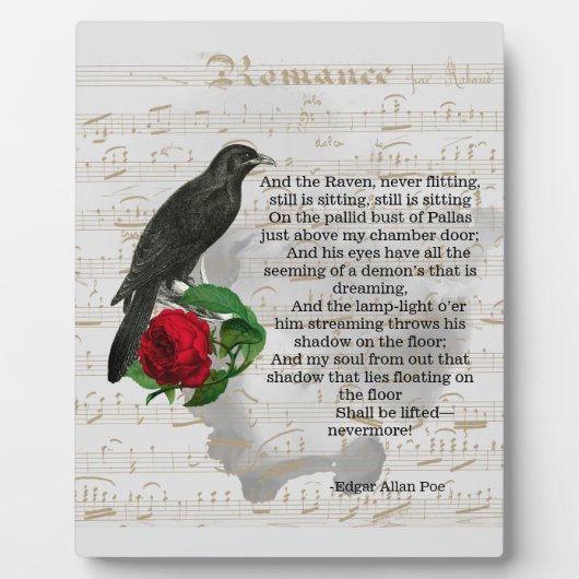Plaque Photo Poe's The Raven Collage Tabletop (Devant)