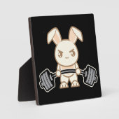 Plaque Photo Poids Lifting Bunny Cartoon - Joli entraînement An (Recto)