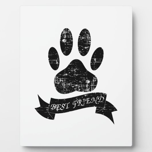 Plaque Photo Poignée de chien détendue avec ruban (Devant)