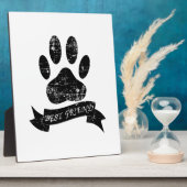 Plaque Photo Poignée de chien détendue avec ruban (Côté)