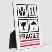 Plaque Photo Poignée fragile avec soin étiquette graphique (Côté)