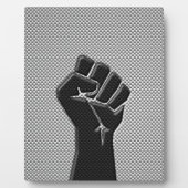 Plaque Photo Poing de solidarité en fibre de carbone (Devant)